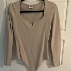 Abercrombie & Fitch | size large tan knit bodysuit